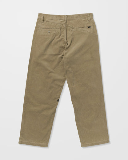 Lockere, schmal zulaufende Cordhose „Frickin“ - Khaki