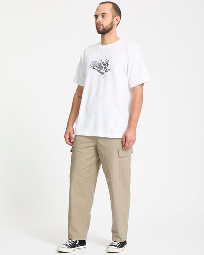 Billow Tapered Elastic Waist Pants - Khaki