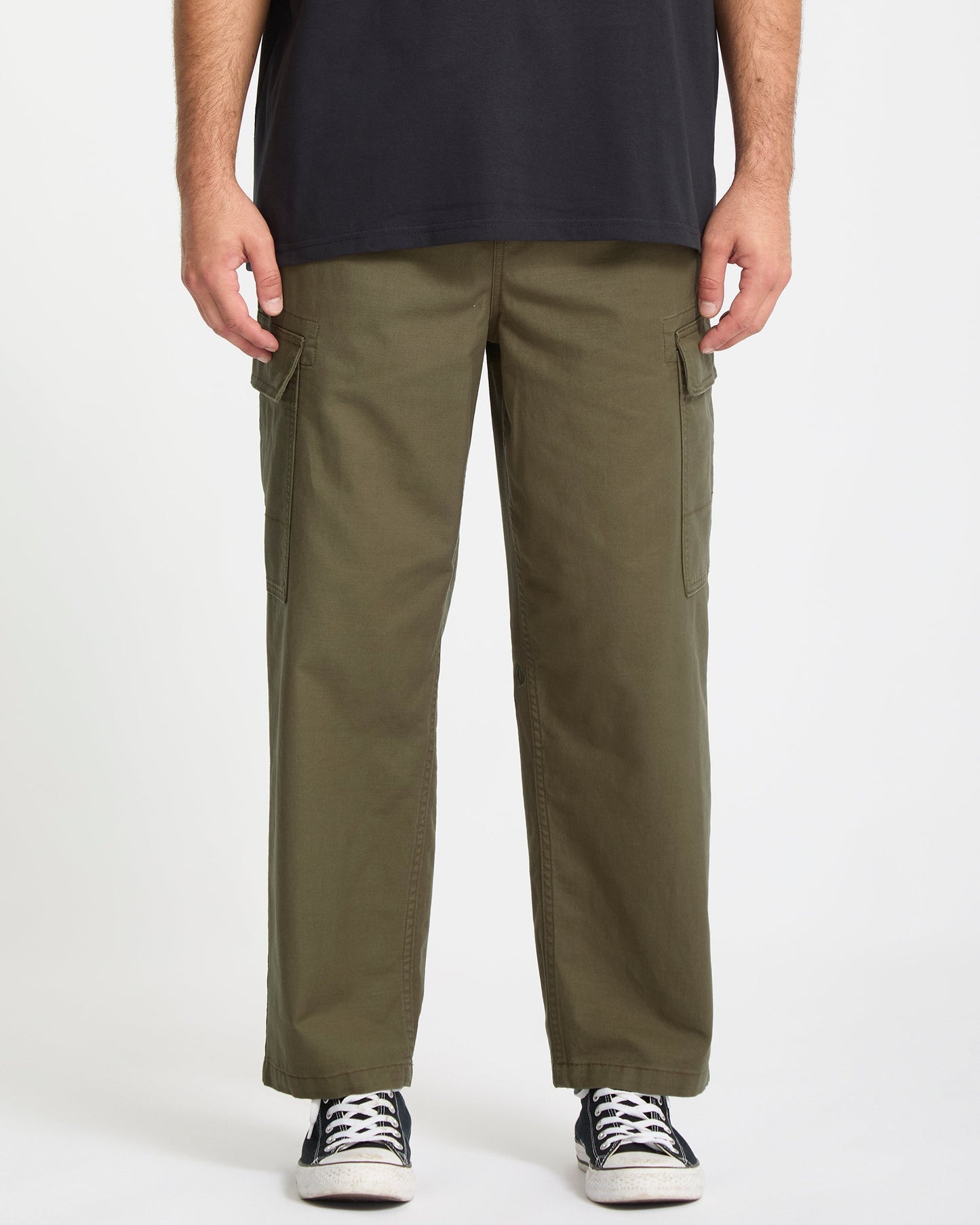 Billow Tapered Elastic Waist Pants - Sage Leaf