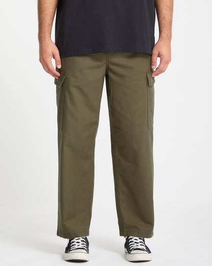 Billow Tapered Elastic Waist Pants - Sage Leaf