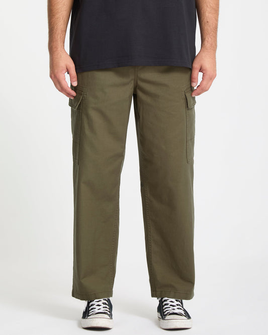 Billow Tapered Elastic Waist Pants - Sage Leaf