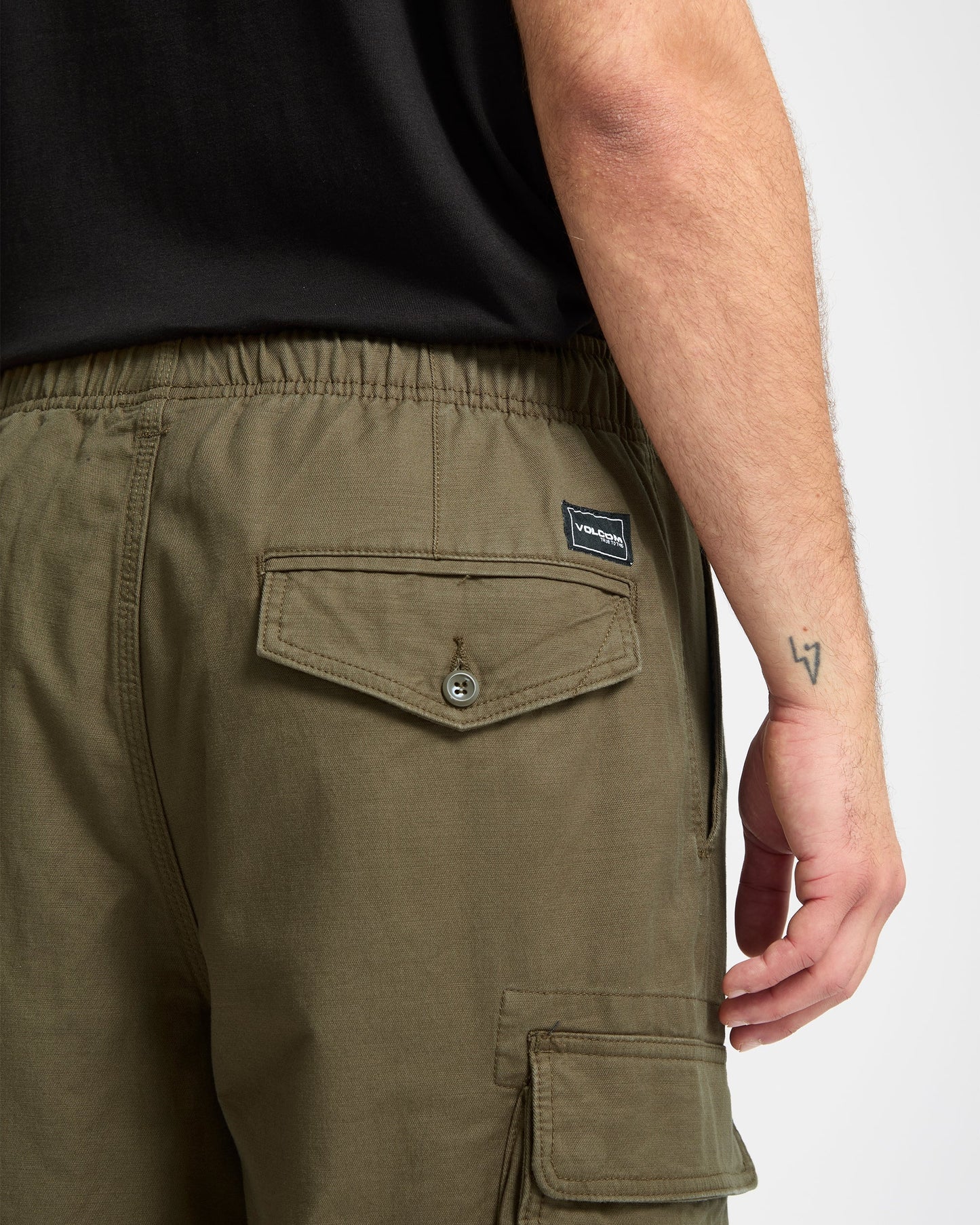 Billow Tapered Elastic Waist Pants - Sage Leaf