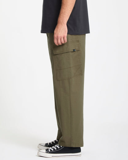 Billow Tapered Elastic Waist Pants - Sage Leaf