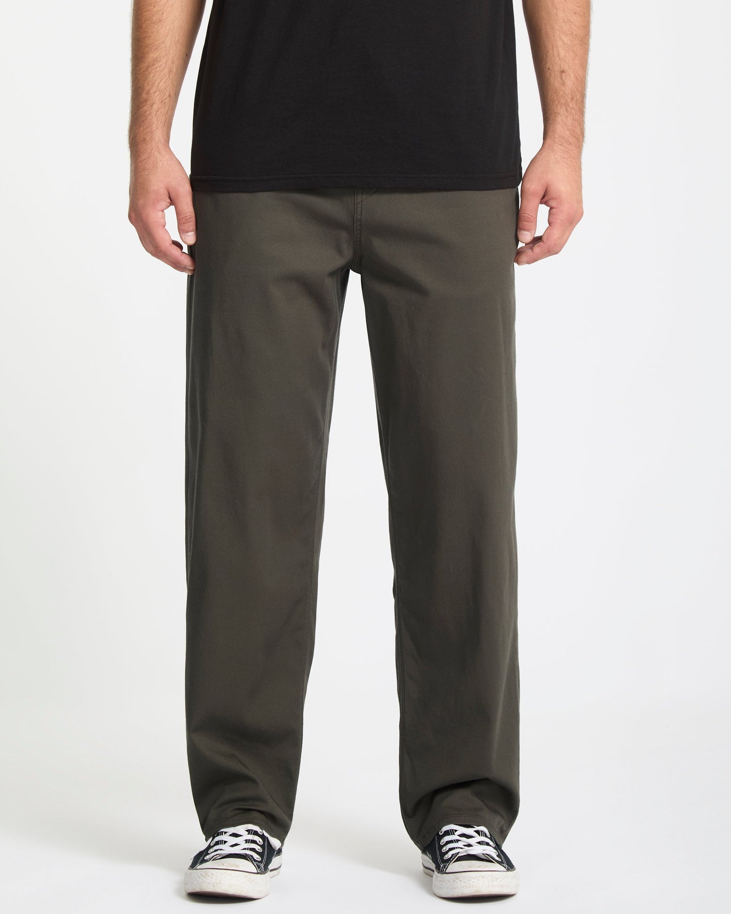 Freazy Loose Elastic Waist Pants - Rinsed Black