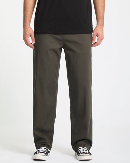 Freazy Loose Elastic Waist Pants - Rinsed Black