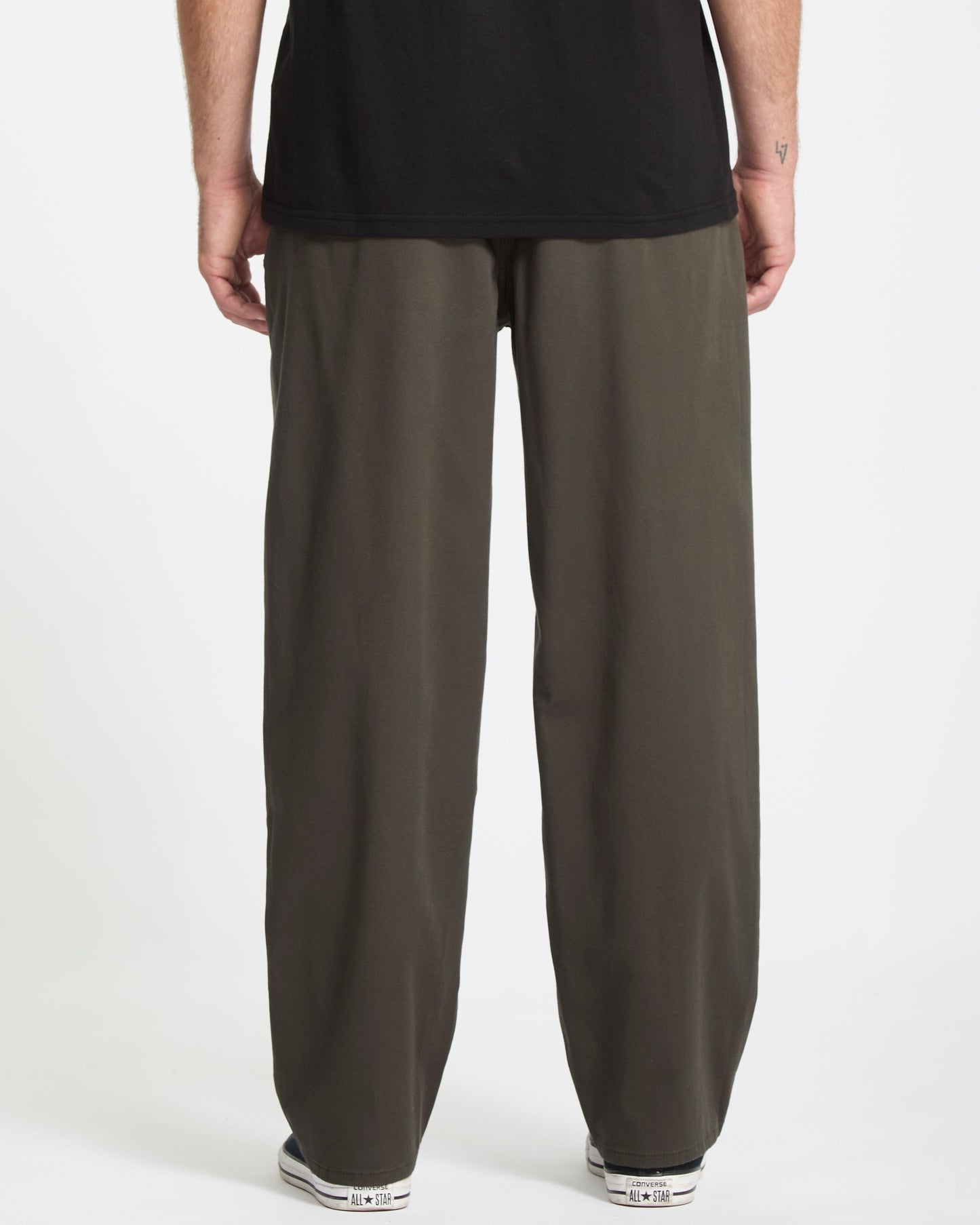 Freazy Loose Elastic Waist Pants - Rinsed Black