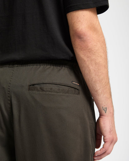 Freazy Loose Elastic Waist Pants - Rinsed Black