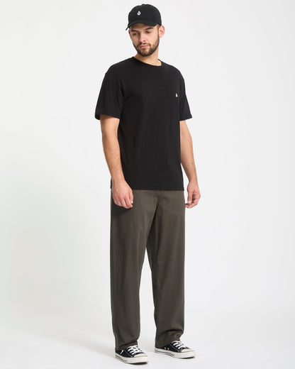 Freazy Loose Elastic Waist Pants - Rinsed Black