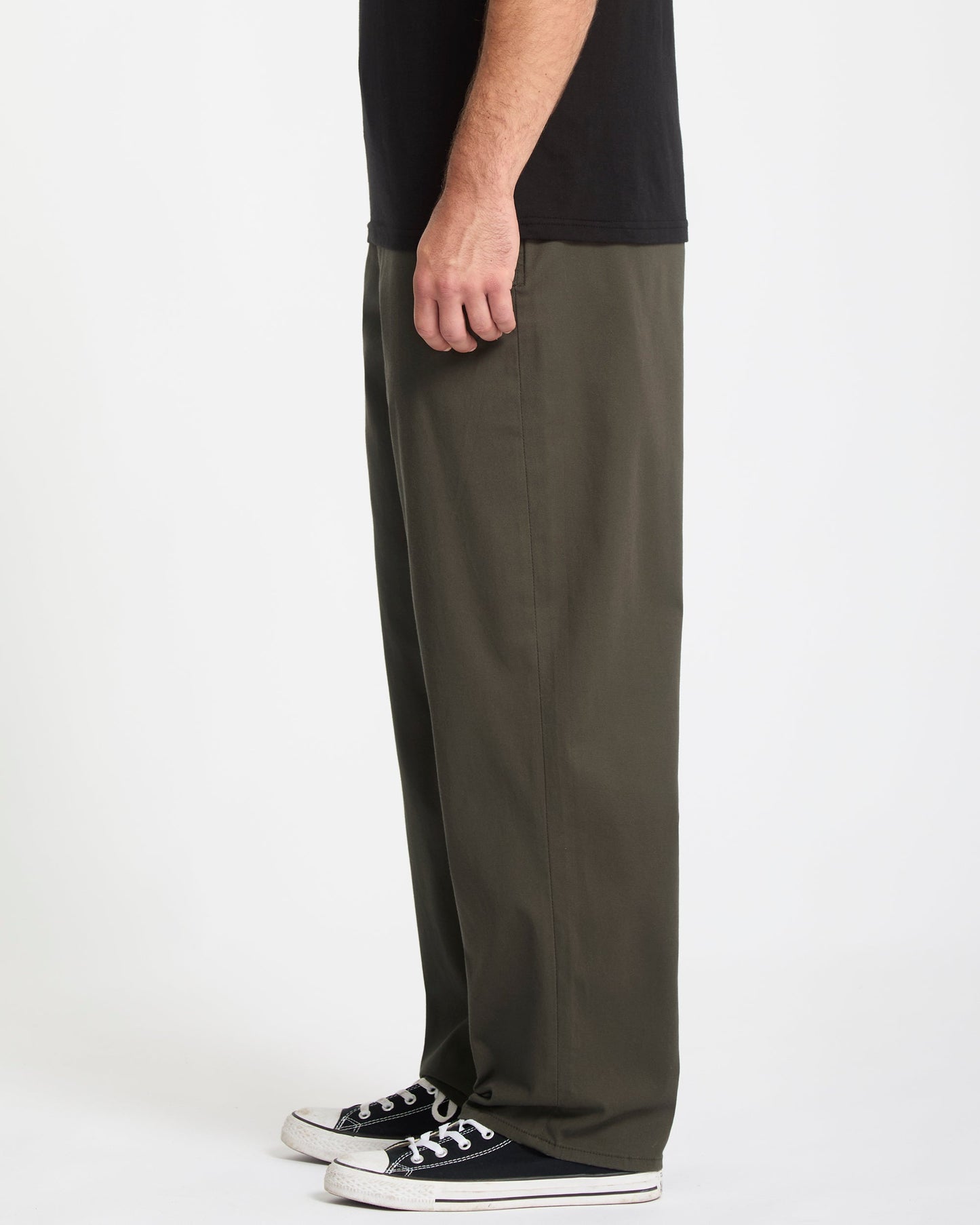 Freazy Loose Elastic Waist Pants - Rinsed Black