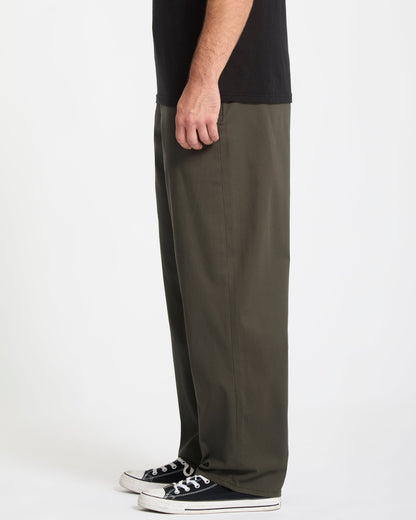 Freazy Loose Elastic Waist Pants - Rinsed Black