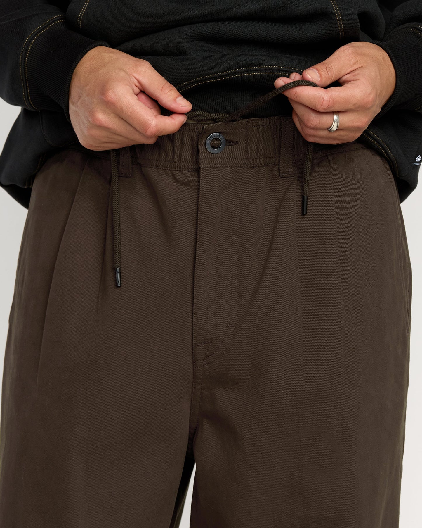 Pantalon À Taille Élastique Chillow Pleat - Cacao