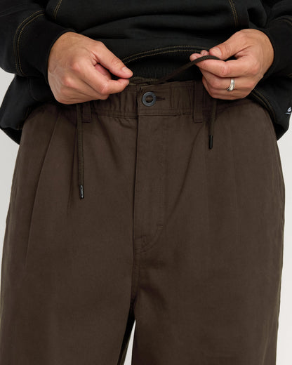 Pantalon À Taille Élastique Chillow Pleat - Cacao