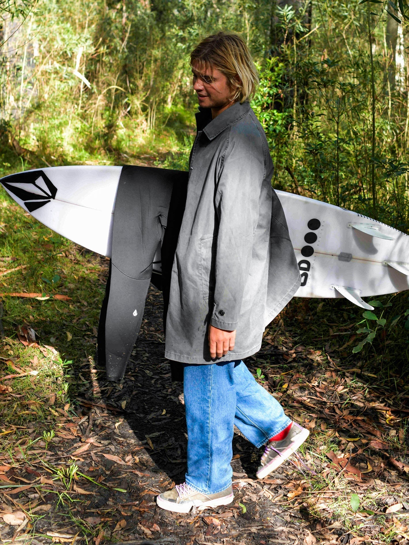 V Ent X Noa Deane Trench Coat - HEATHER GRAY