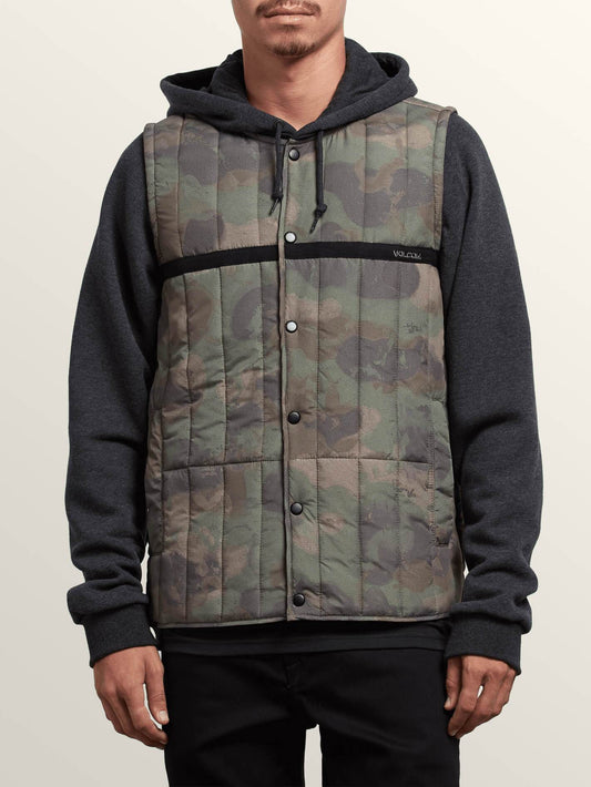 Gestreifte Pufferjacke – Camouflage