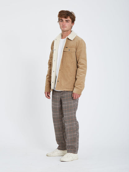 Veste Keaton en velours côtelé et doublure sherpa - DARK KHAKI
