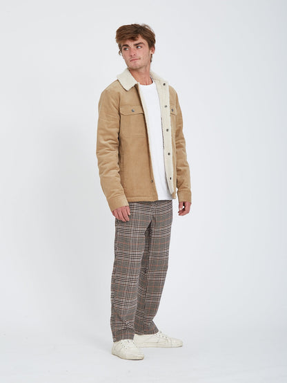 Veste Keaton en velours côtelé et doublure sherpa - DARK KHAKI
