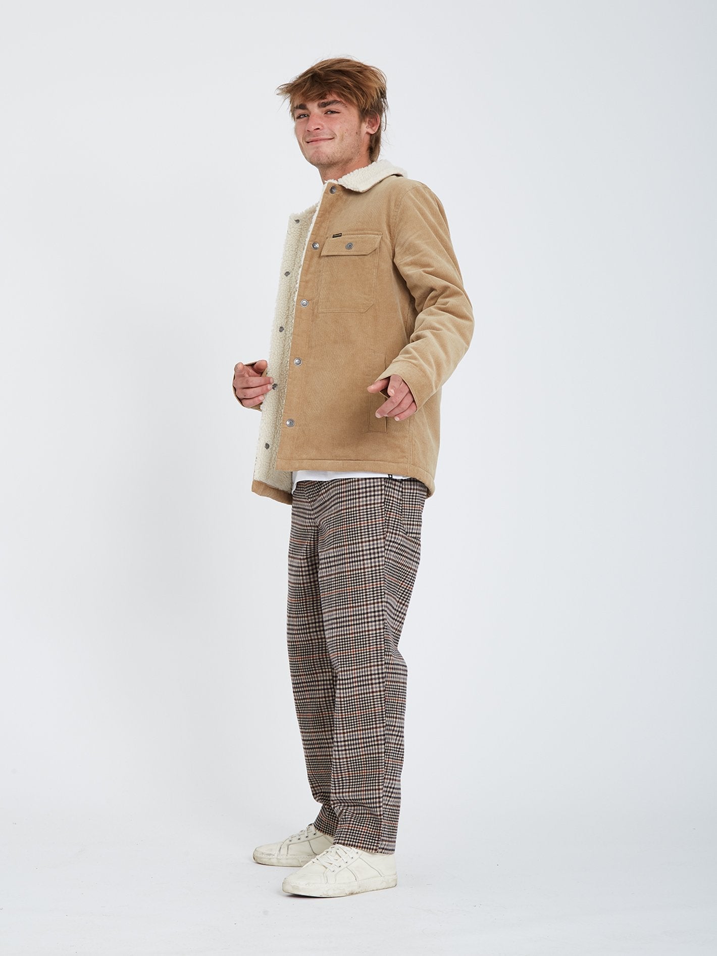 Veste Keaton en velours côtelé et doublure sherpa - DARK KHAKI
