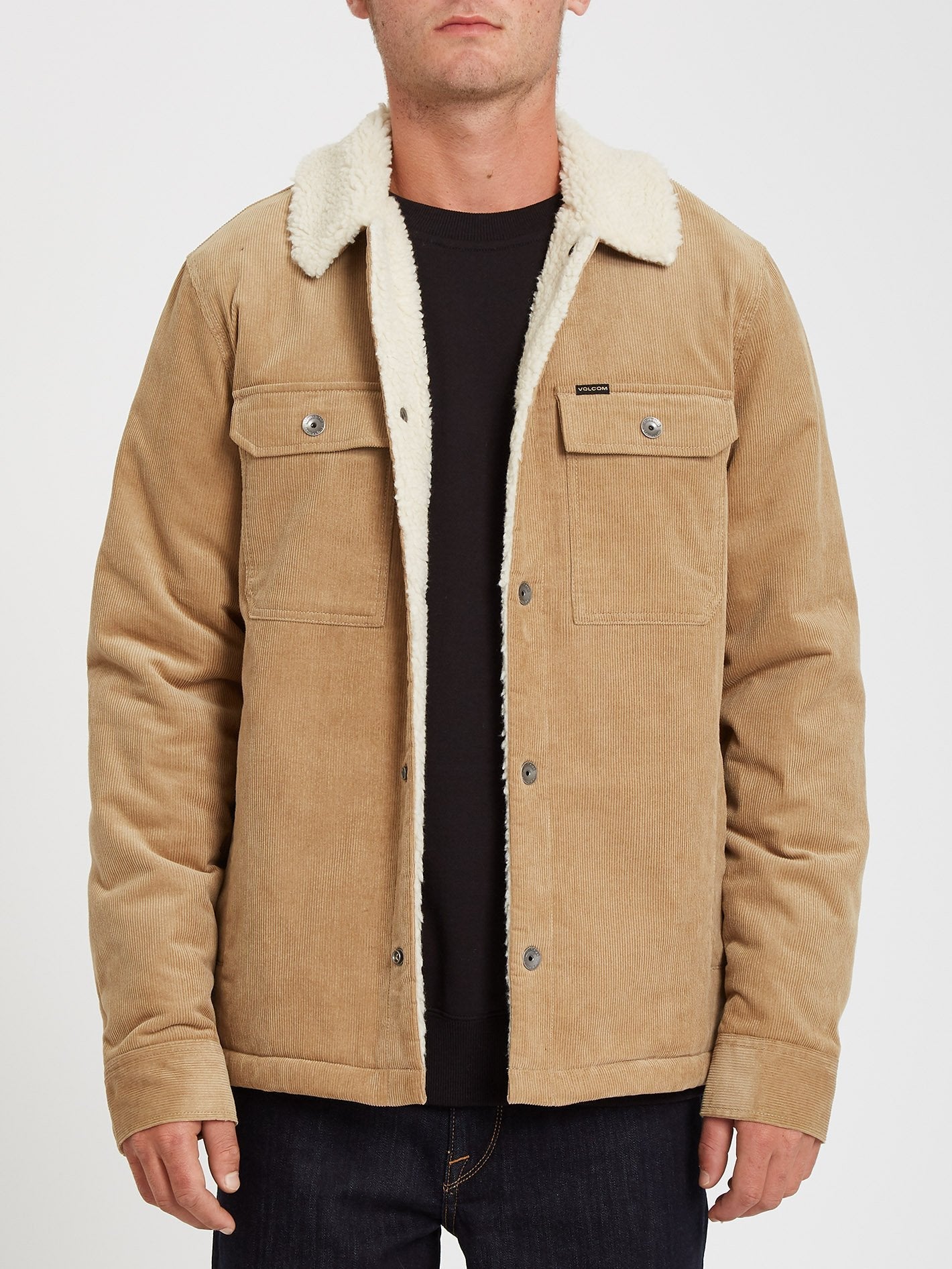 Veste Keaton en velours côtelé et doublure sherpa - DARK KHAKI