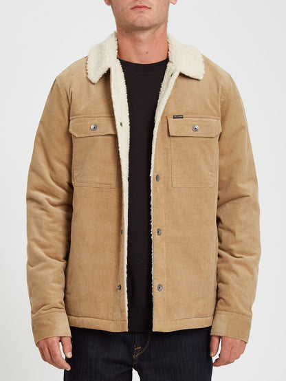 Veste Keaton en velours côtelé et doublure sherpa - DARK KHAKI
