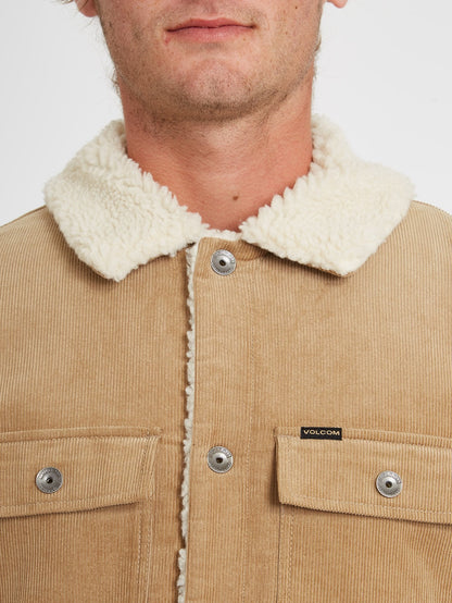 Veste Keaton en velours côtelé et doublure sherpa - DARK KHAKI