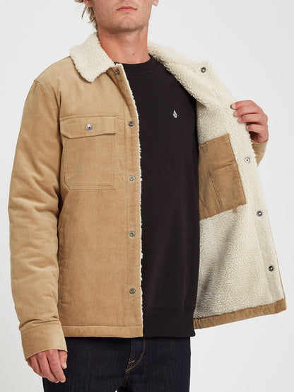 Veste Keaton en velours côtelé et doublure sherpa - DARK KHAKI