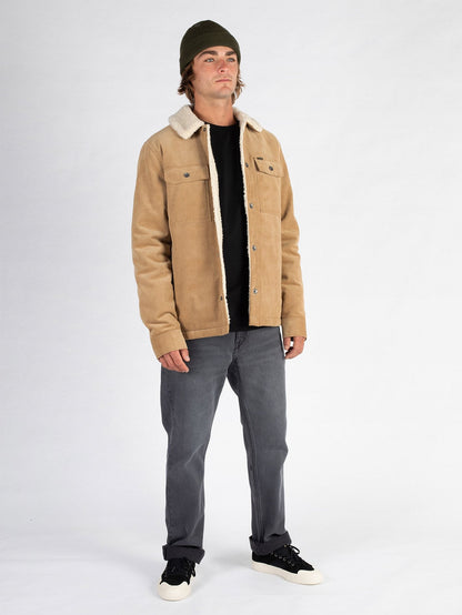 Veste Keaton en velours côtelé et doublure sherpa - DARK KHAKI