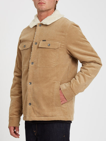 Veste Keaton en velours côtelé et doublure sherpa - DARK KHAKI
