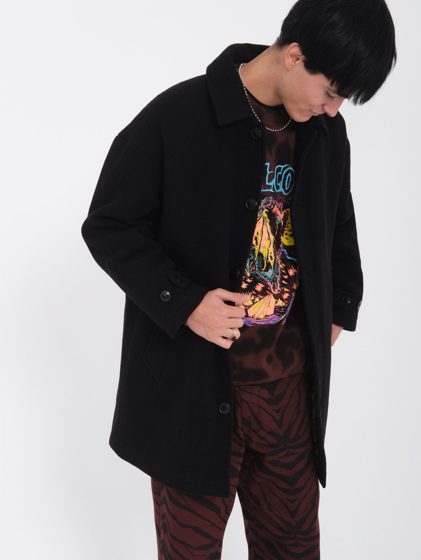 Peacoat Floyder Mantel - SCHWARZ