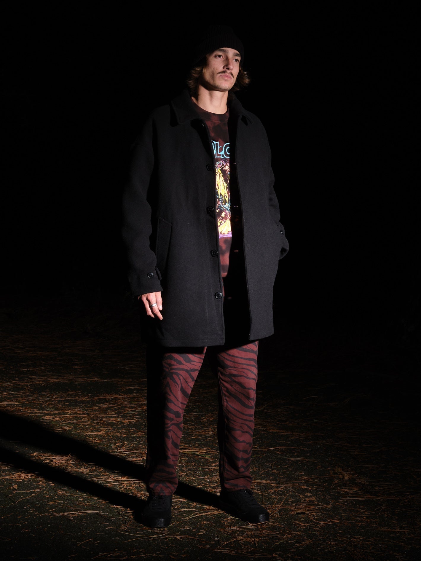 Peacoat Floyder Mantel - SCHWARZ