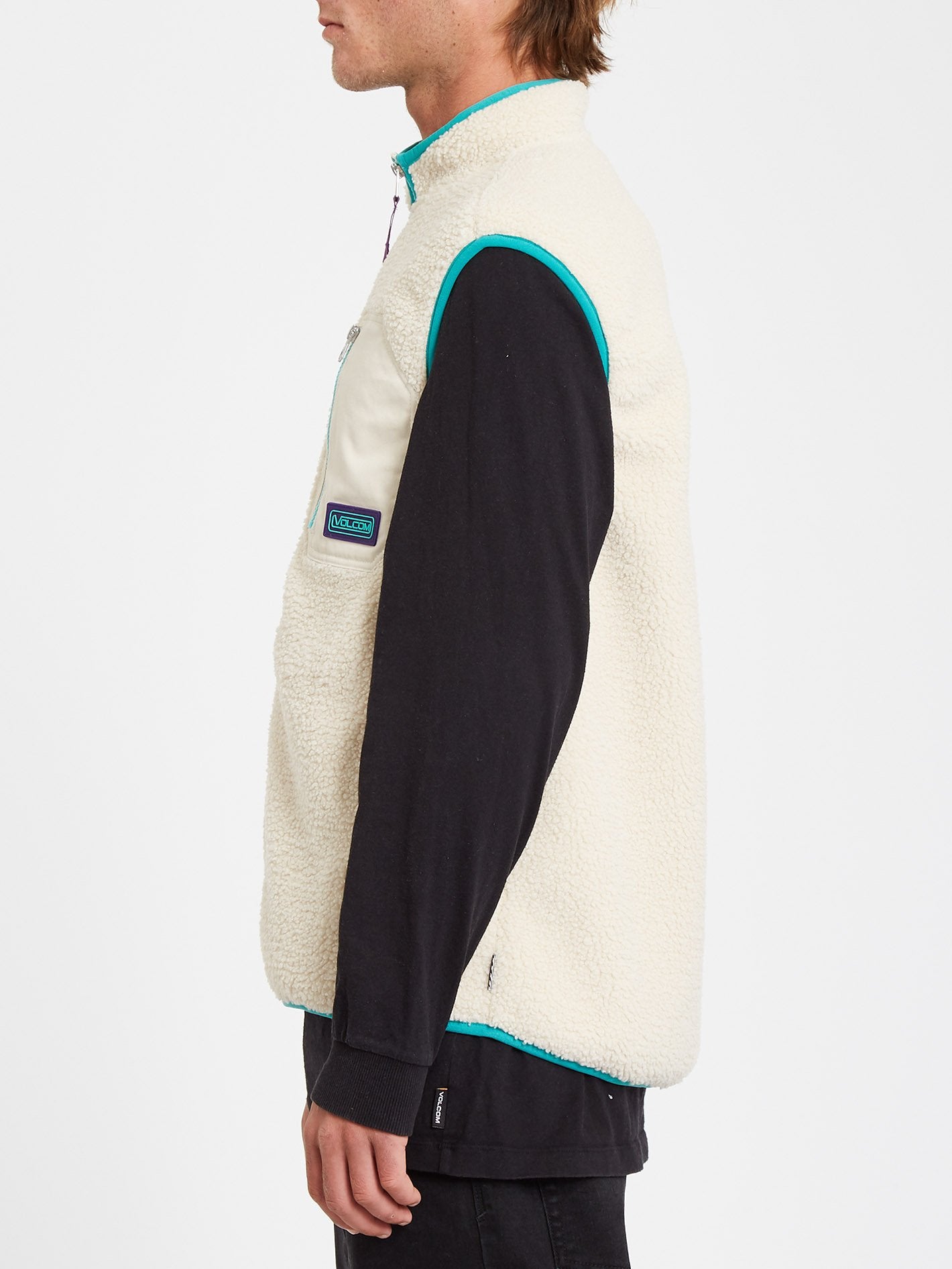 Muzzer Fuzzar Sleeveless Sherpa Jacket - WHITECAP GREY