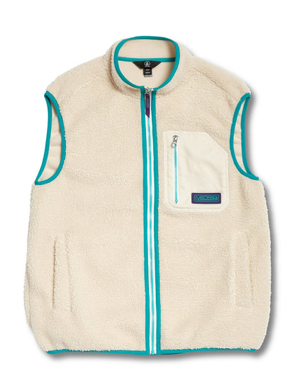 Muzzer Fuzzar Sleeveless Sherpa Jacket - WHITECAP GREY
