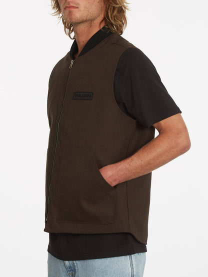 Skate Vitals C Provost Sleeveless Jacket - DARK BROWN