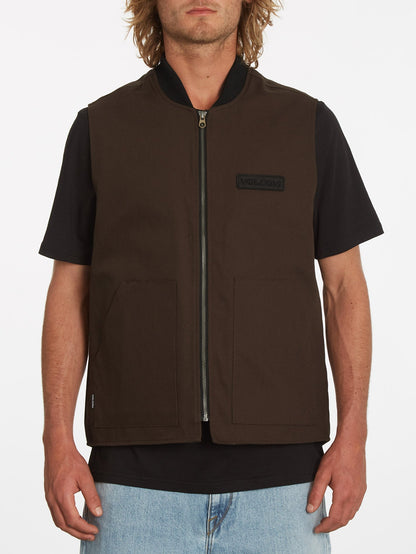 Skate Vitals C Provost Sleeveless Jacket - DARK BROWN