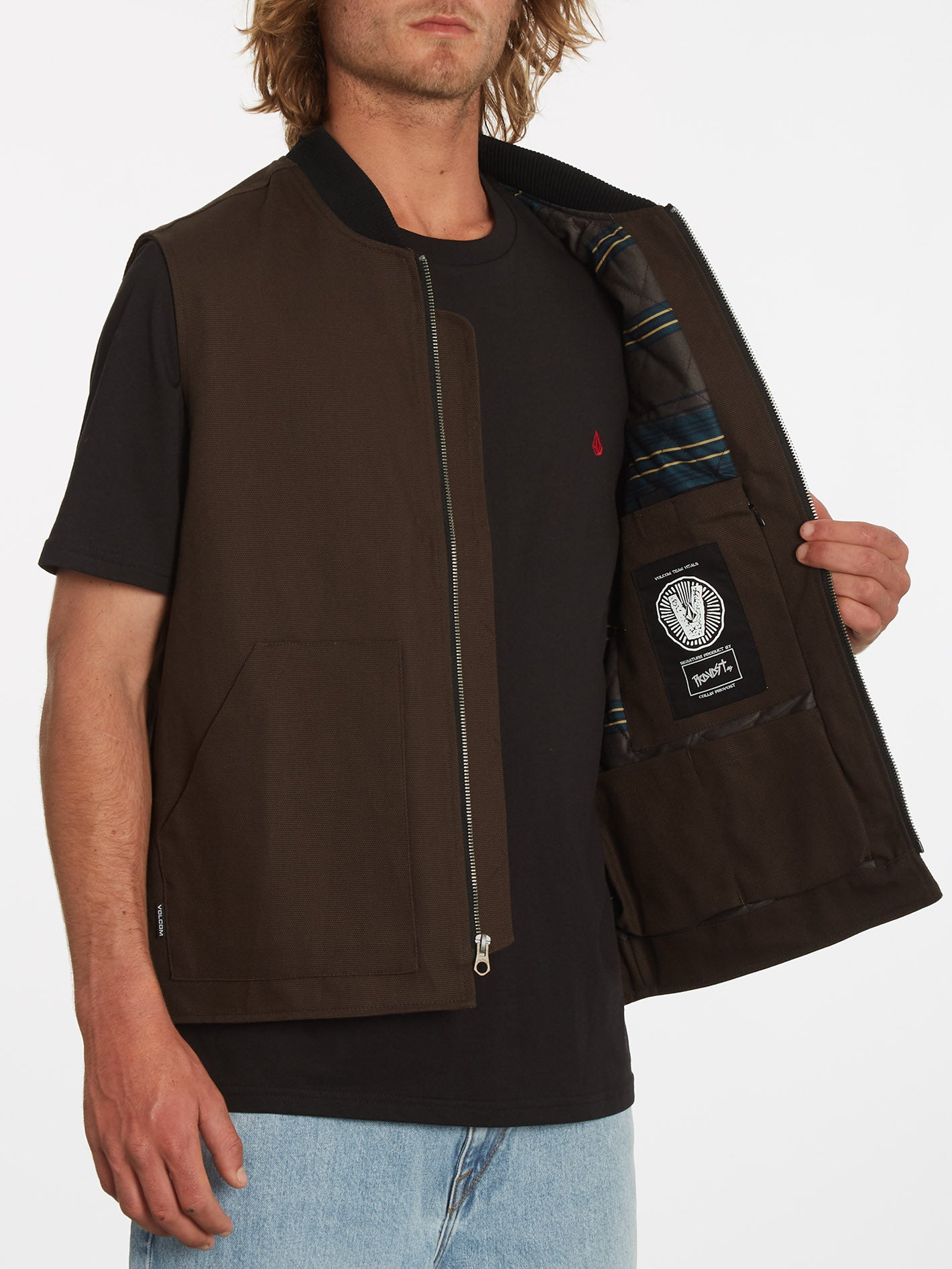 Skate Vitals C Provost Sleeveless Jacket - DARK BROWN
