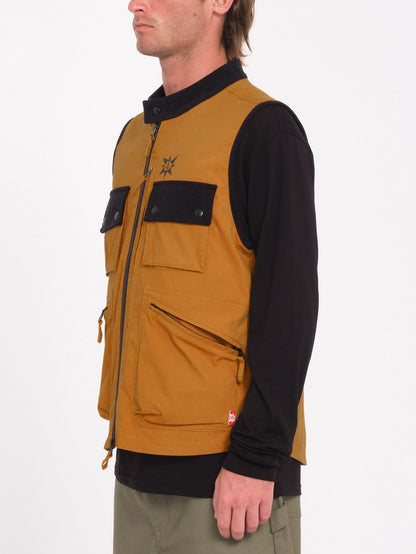 Tds Bryan Iguchi sleeveless jacket - CHESTNUT BROWN