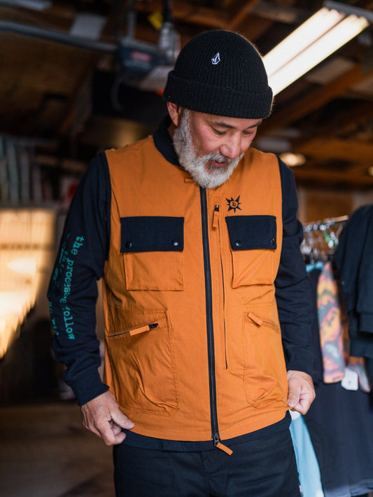 Tds Bryan Iguchi sleeveless jacket - CHESTNUT BROWN