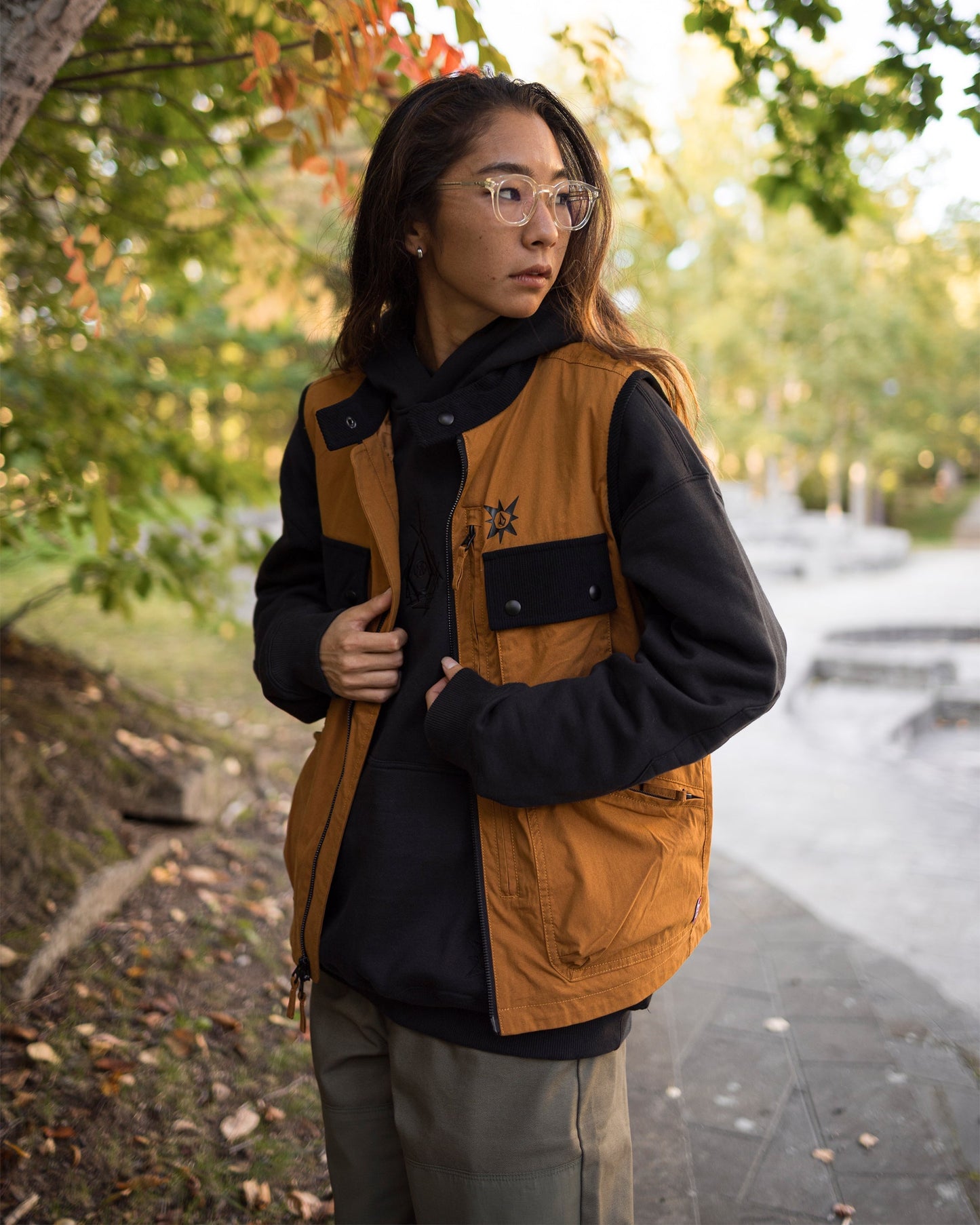 Tds Bryan Iguchi sleeveless jacket - CHESTNUT BROWN