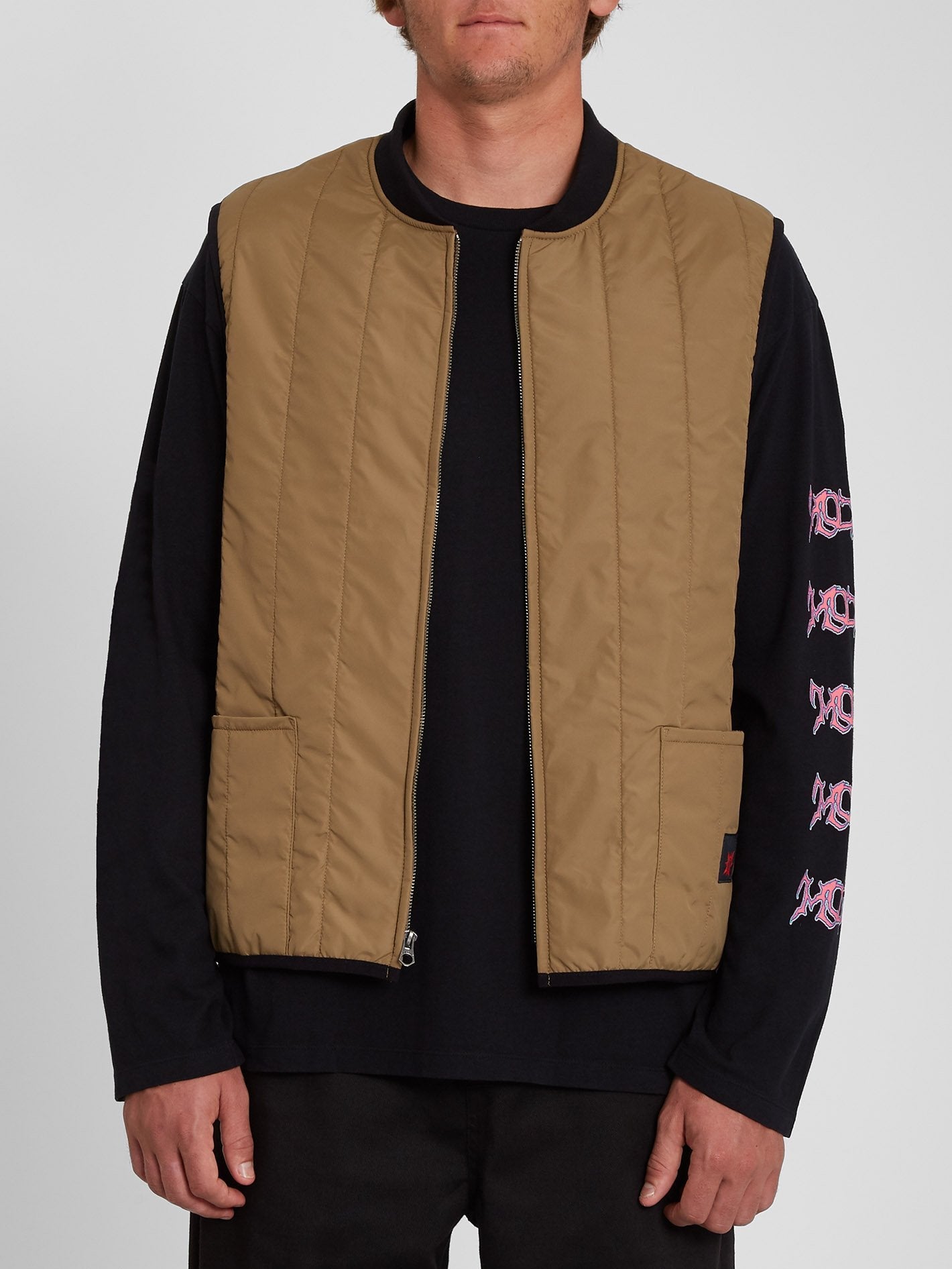 Outdhoorhor sleeveless jacket - KHAKI