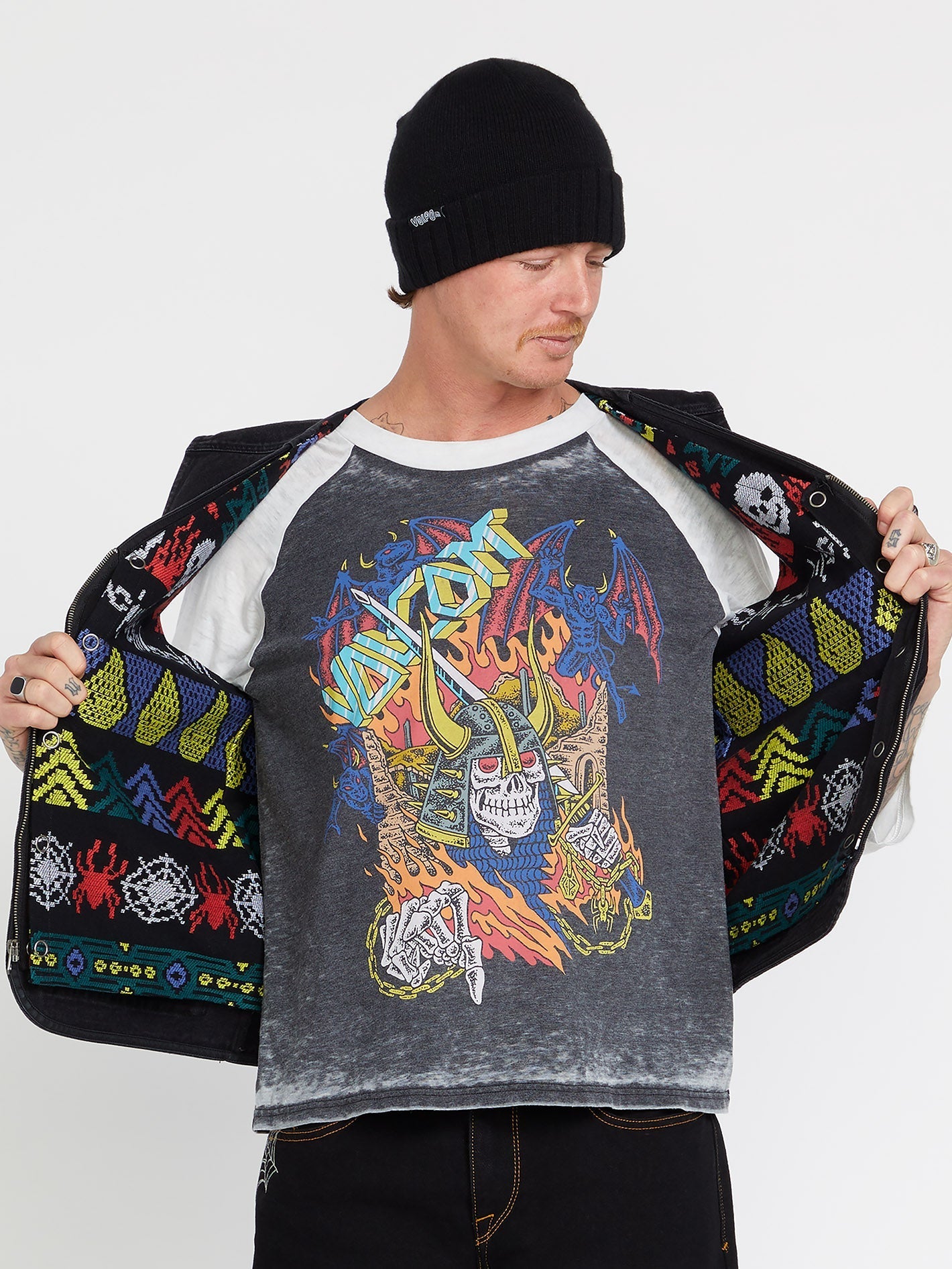 Collin P Skate Vitals Denim Sleeveless Jacket - BLACK