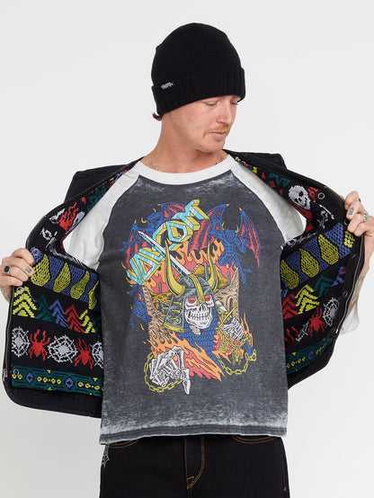 Collin P Skate Vitals Denim Sleeveless Jacket - BLACK