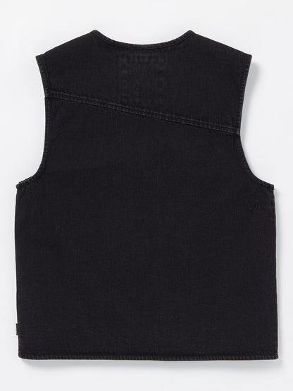 Collin P Skate Vitals Denim Sleeveless Jacket - BLACK