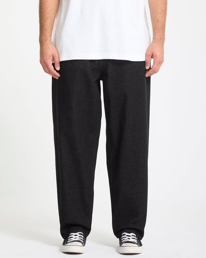 Freazy Loose Elastic Waist Pants - Black Wash