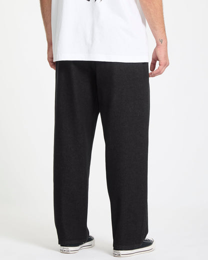 Freazy Loose Elastic Waist Pants - Black Wash