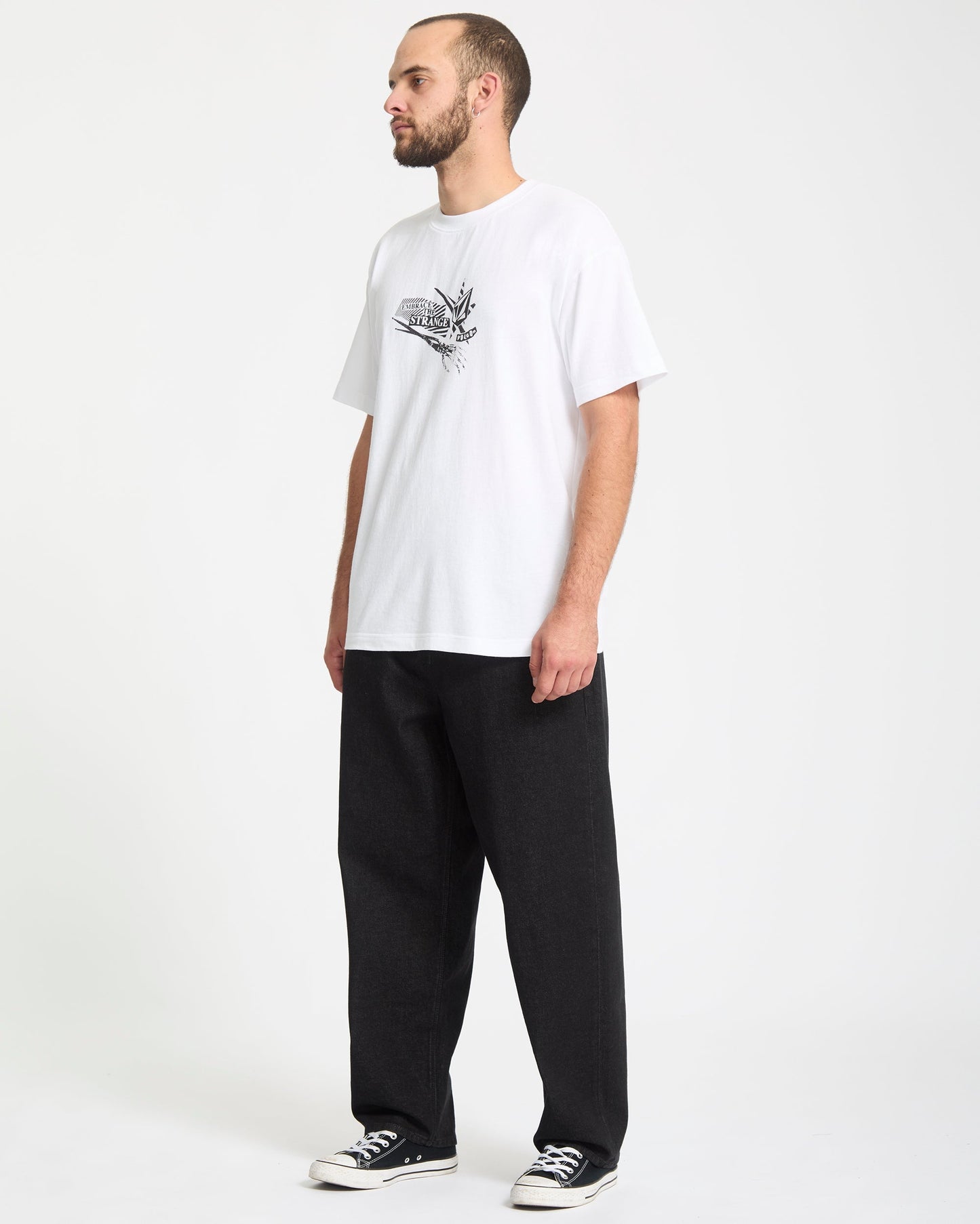 Freazy Loose Elastic Waist Pants - Black Wash