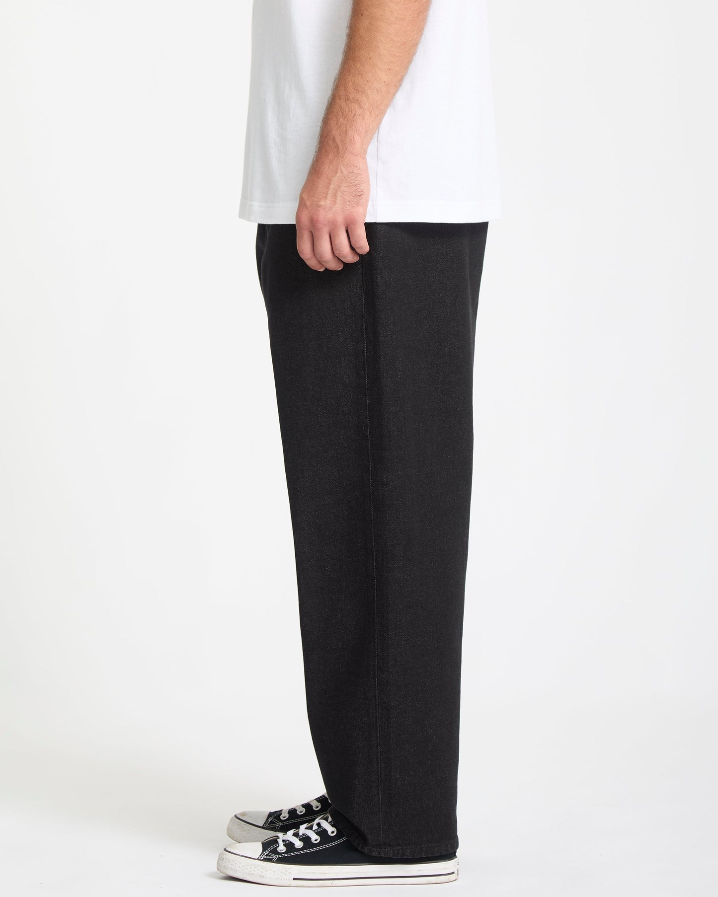 Freazy Loose Elastic Waist Pants - Black Wash
