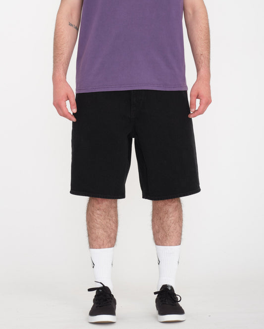 Billow Denim Shorts - SCHWARZ