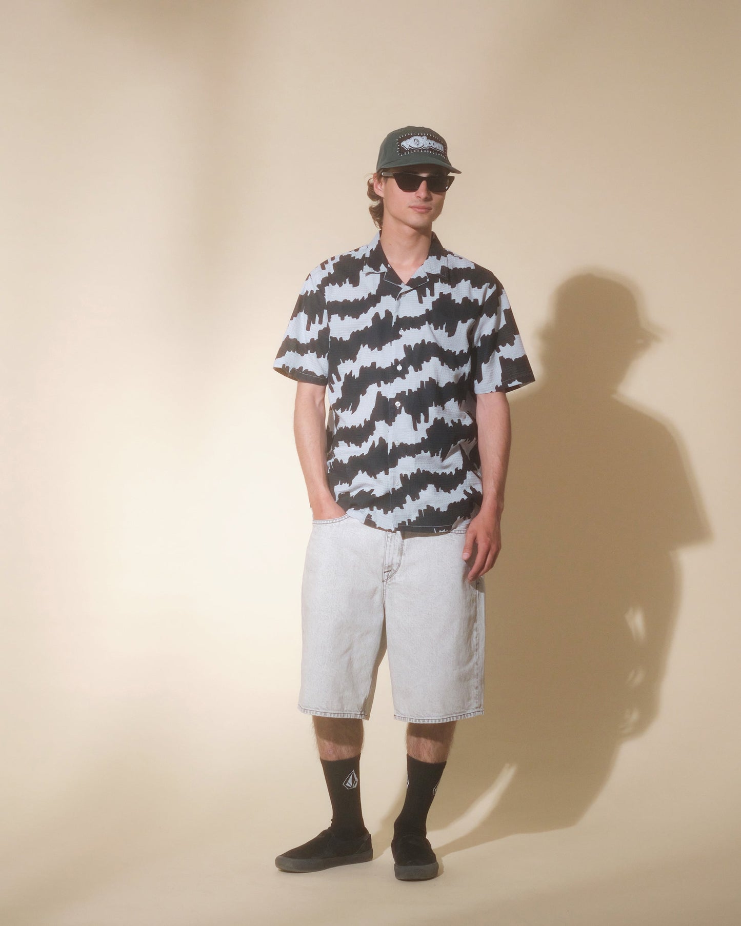 Denim Billow Shorts - BONE