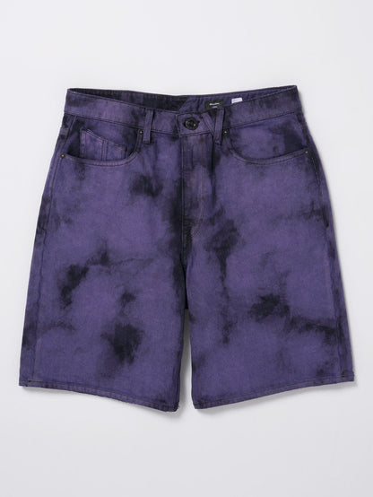 Billow Denim Shorts - DEEP PURPLE
