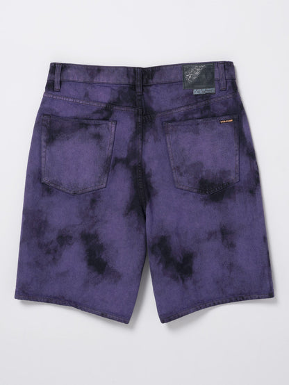 Billow Denim Shorts - DEEP PURPLE