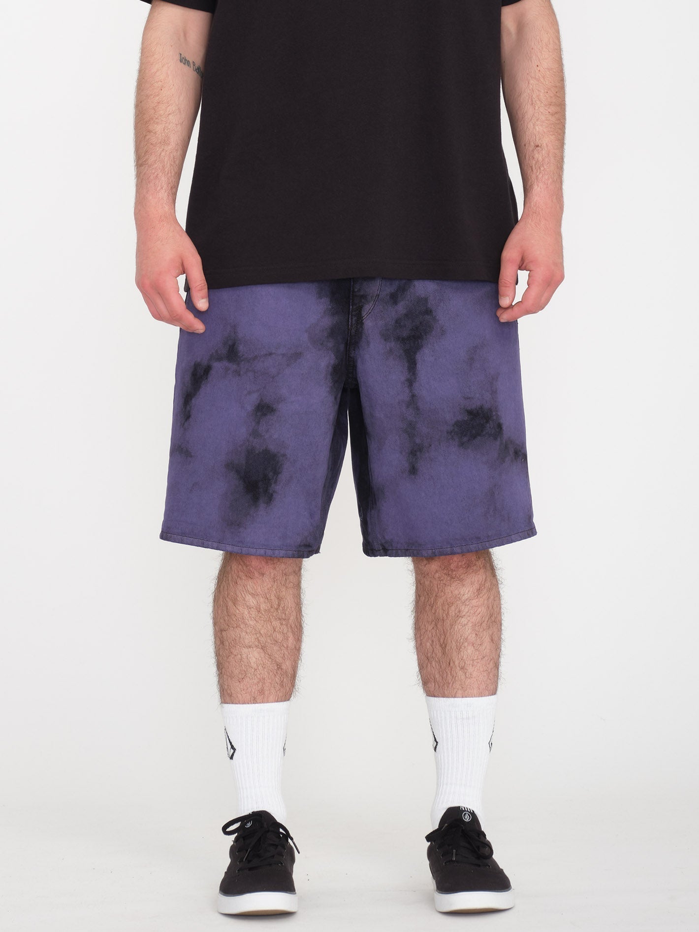 Billow Denim Shorts - DEEP PURPLE